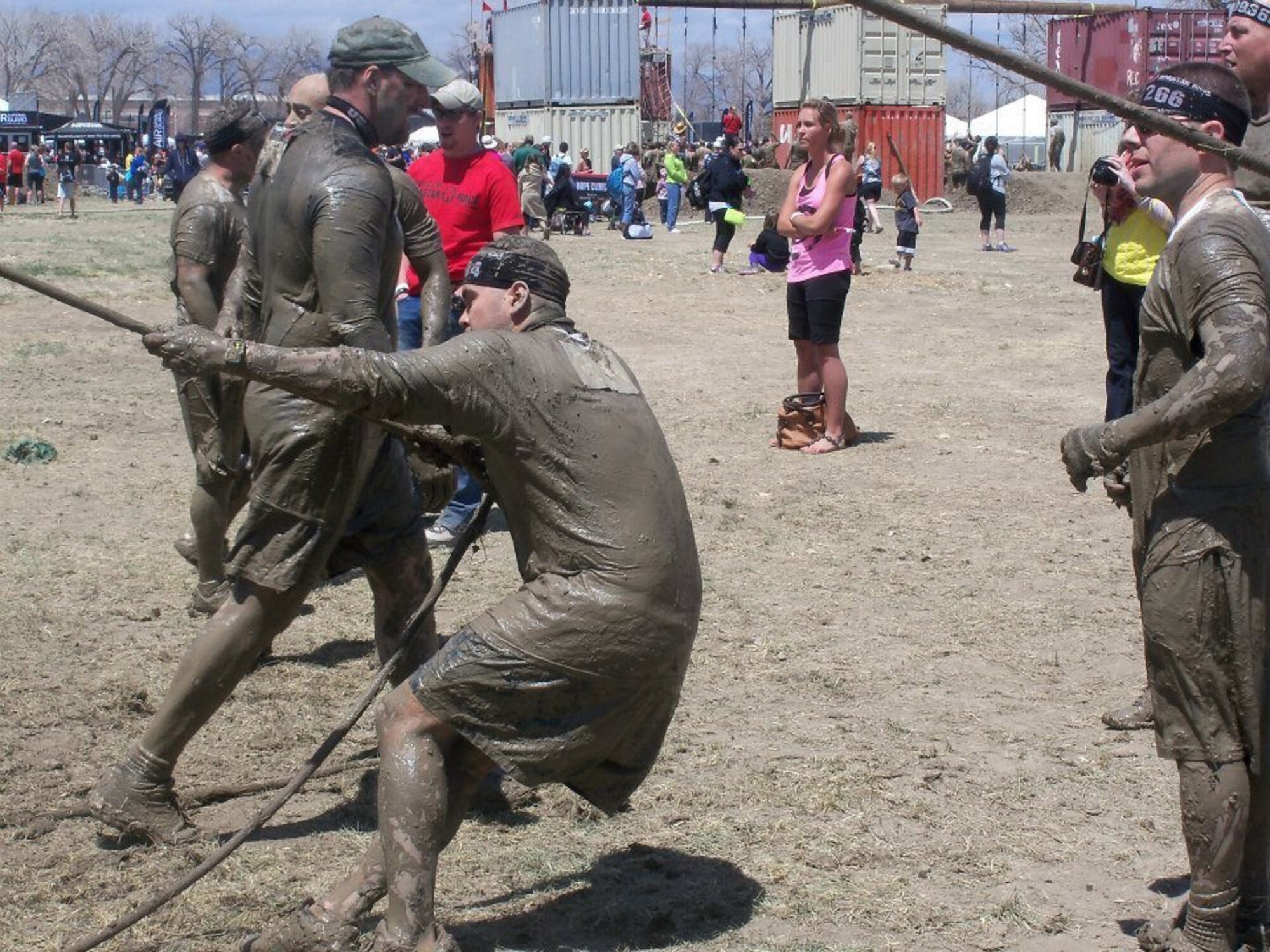 Members of the Air Reserve Personnel Center Spartan Team continue on their course during competition at Fort Carson, May 4.  (U.S. Air Force photo/Phil Burrell)