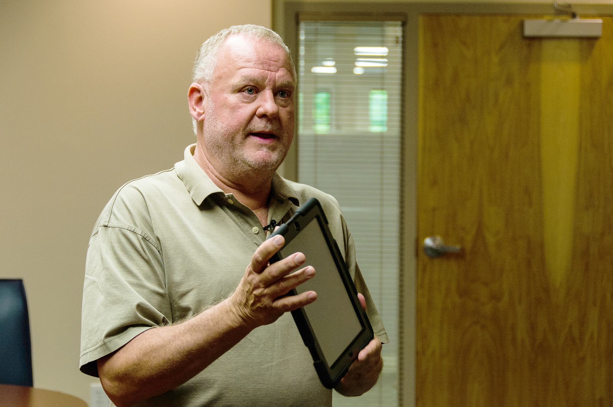 Michael Phillips, Air Force Reserve Command Technical Order Distribution Office manager, is credited with bringing the iPad solution to the table. (U.S. Air Force photo/Staff Sgt. Alexy Saltekoff)