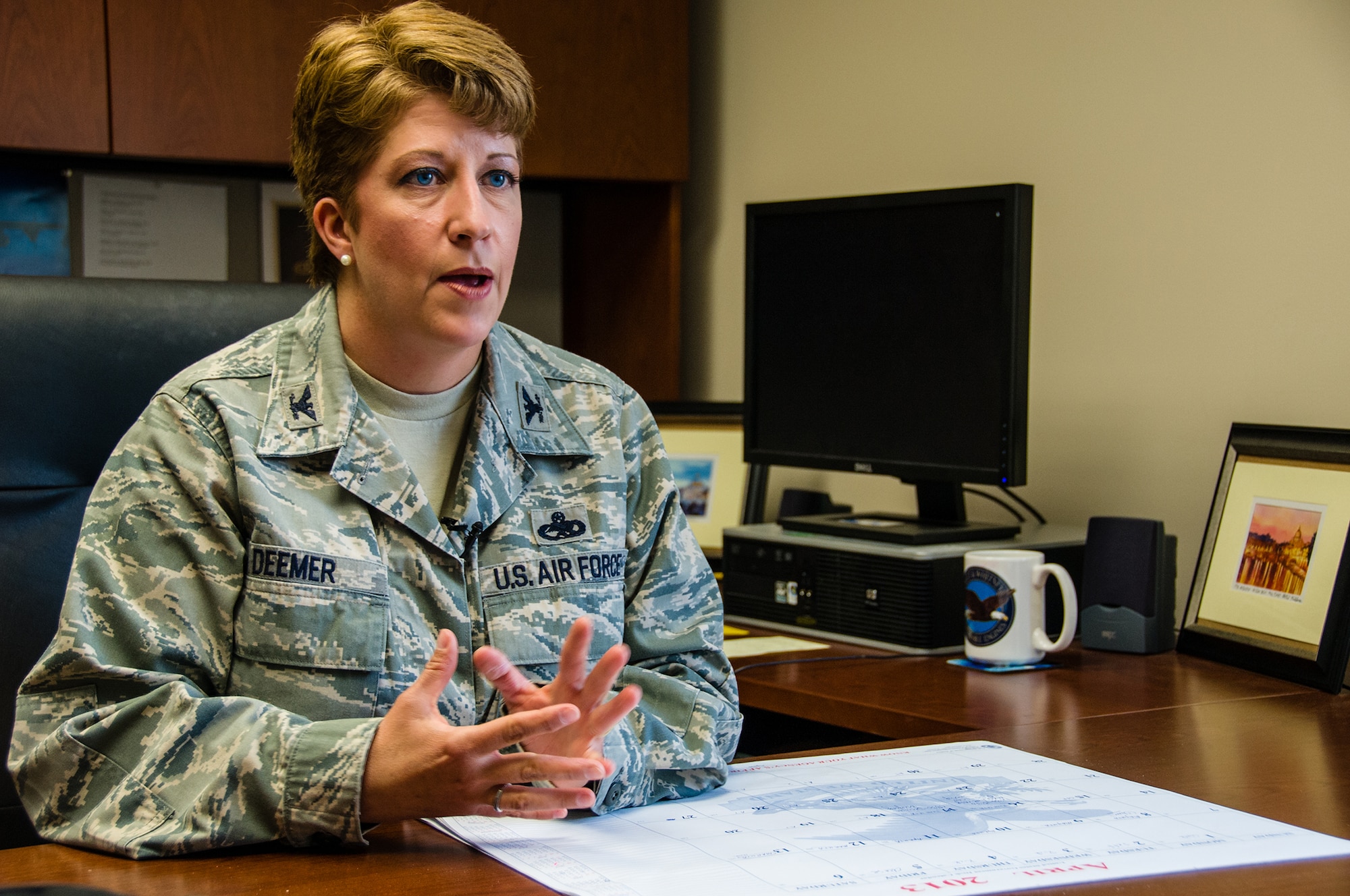 Col. Wendy Deemer, chief of AFRC Logistics Operations, said fielding the iPads took considerable effort. It immediately makes their jobs easier, quicker.  (U.S. Air Force photo/Staff Sgt. Alexy Saltekoff)