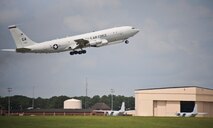 An E-8C Joint STARS takes off for a mission at Robins Air Force Base, Ga., June 14, 2012.  Joint STARS is a command and control, intelligence, surveillance and reconnaissance platform.  (National Guard photo by U.S. Air Force Master Sgt. Roger Parsons/Released)