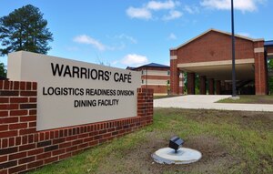 The 733rd Logistics Readiness Division opened a newly-constructed dining facility May 1, providing a convenient and much-needed update to benefit Fort Eustis' Advanced Individual Training Soldiers. Col. Dean Heitkamp, the 128th Aviation Brigade commander, said the “Warrior's Cafe” is “a significant improvement, both in terms of quality of facility and proximity to the campus,” and will provide a better experience for the brigade's AIT students. (U.S. Air Force photo by Senior Airman Jason J. Brown/Released)