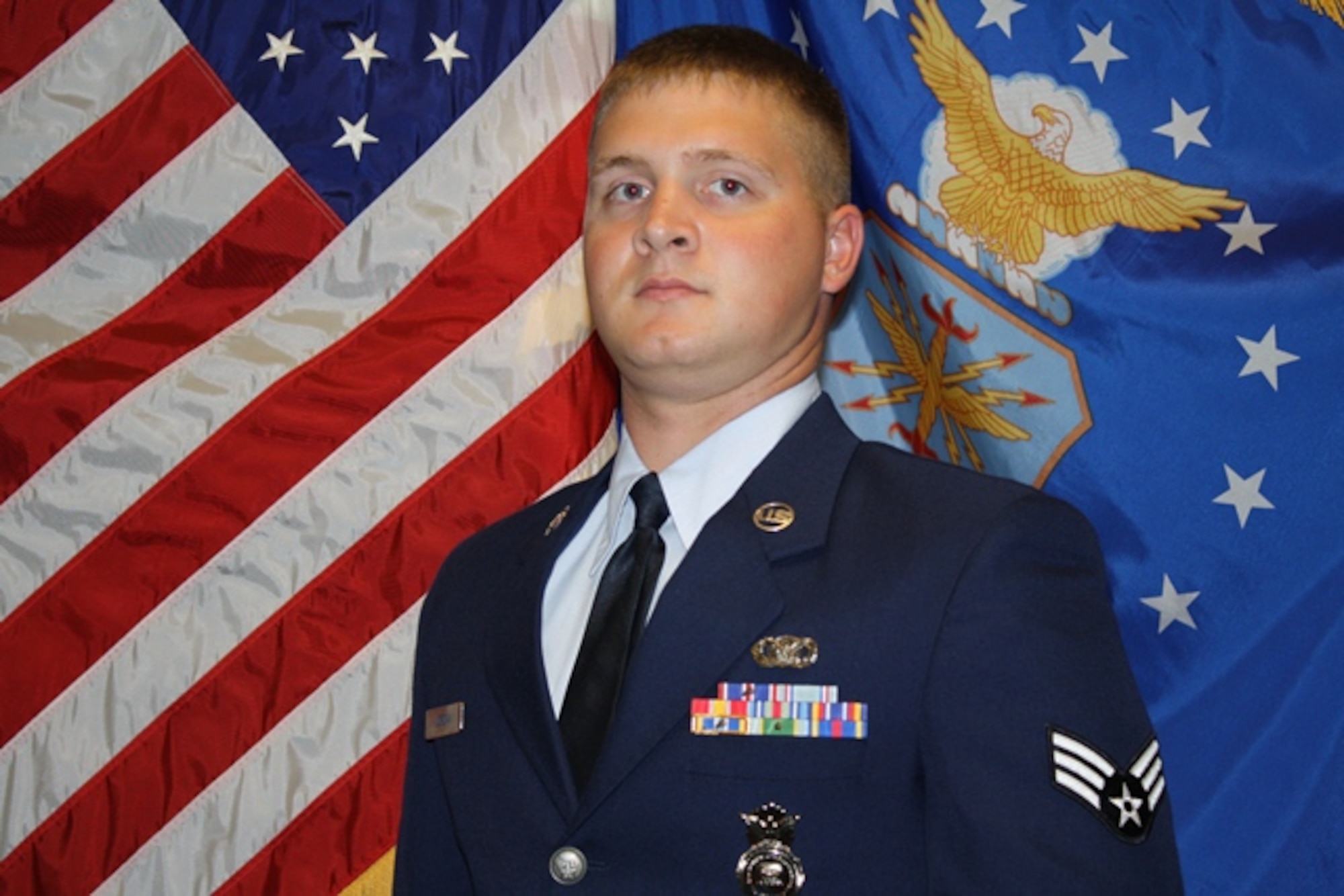 Senior Airman Justin Jordan, 82d Security Forces Squadron, is awarded the Academic Achievement award on May 9. Senior Airman Justin Jordan, 82d Security Forces Squadron