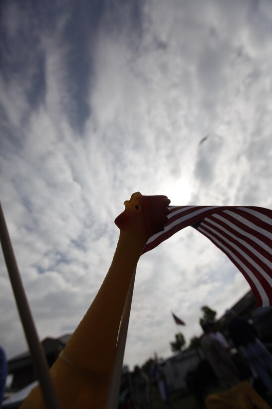 A rubber chicken decorates the Spring Chicken Pickin’ hosted by the New Bern Military Alliance Committee May 2.