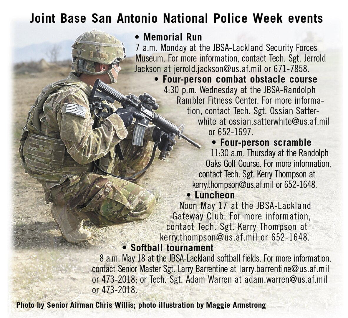 Joint Base San Antonio National Police Week events graphic