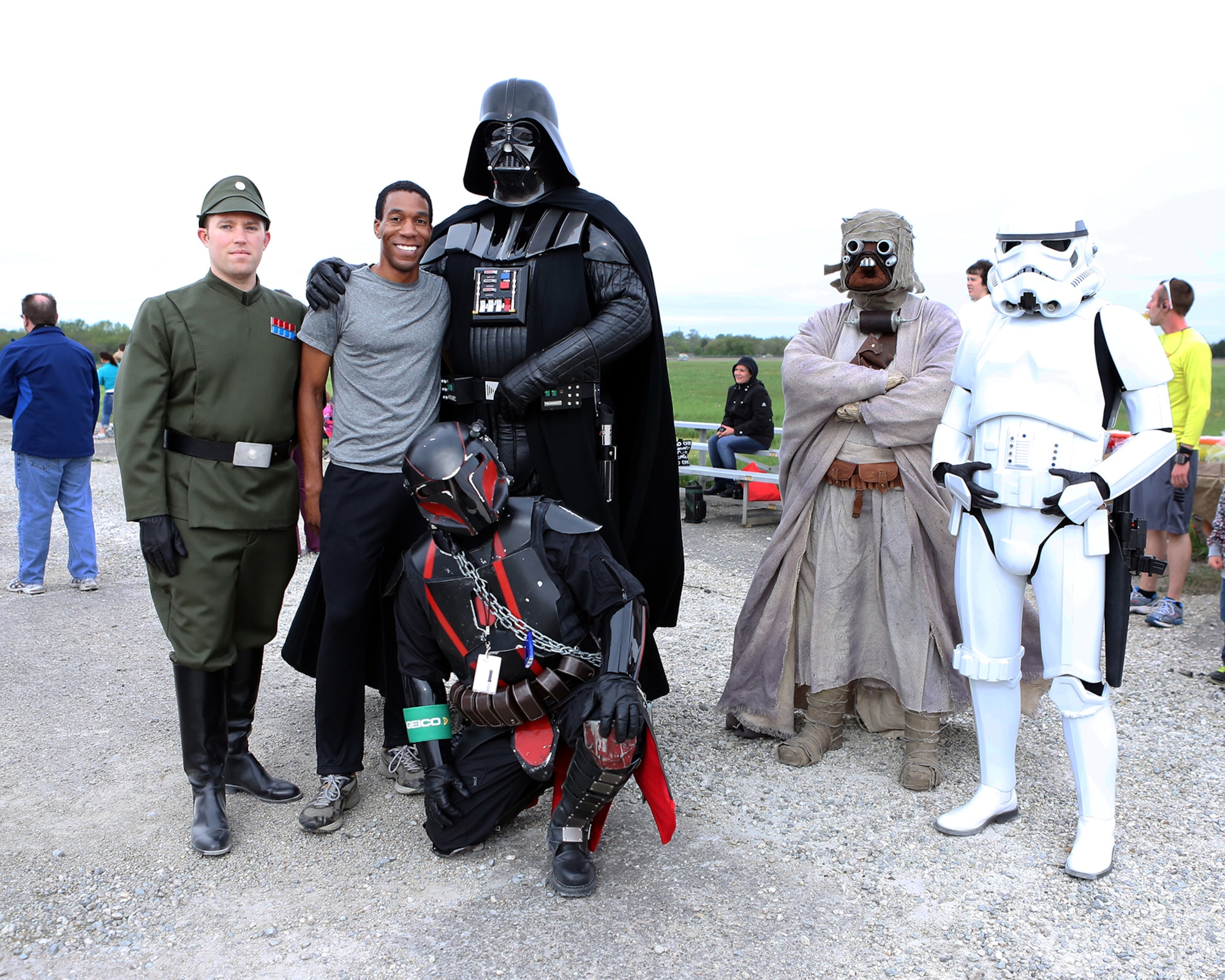 DAYTON, Ohio (05/2013) -- Darth Vader and other Star Wars characters congratulate the winner of the 5K fun run during Space Fest on May 4 at the National Museum of the U.S. Air Force. (U.S. Air Force photo by Don Popp)