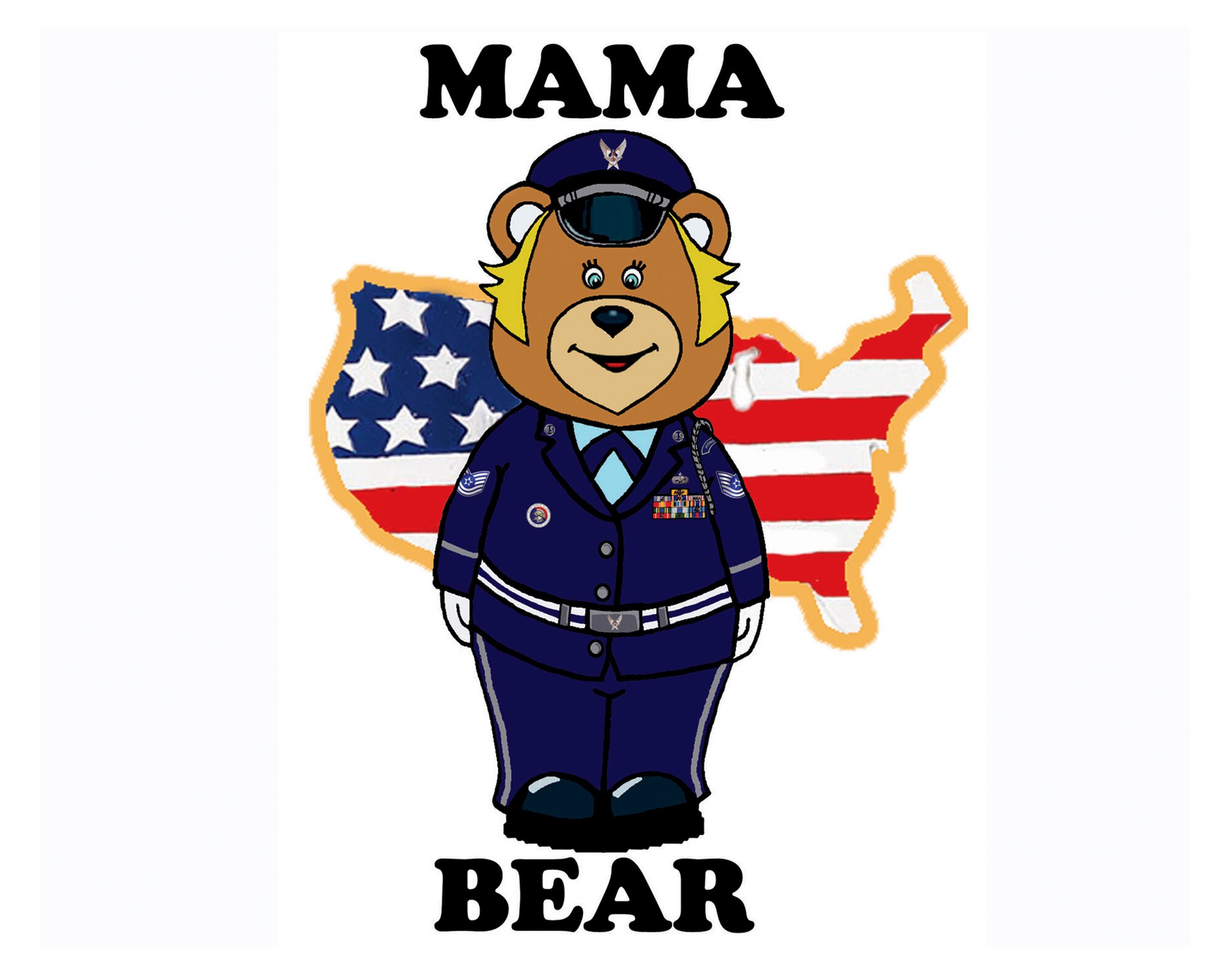 Former members of the Grand Forks Air Force Base Honor Guard helped design cartoon rendition of their unit’s program manager, Master Sgt. Stephanie Rose. The ceremonial guardsmen said it was their unique way of showing their appreciation for her tremendous leadership and caring support during their rotation in 2012. Her team nicknamed Rose “Mama Bear.” (Courtesy image/Staff Sgt. Luis Loza Gutierrez)
