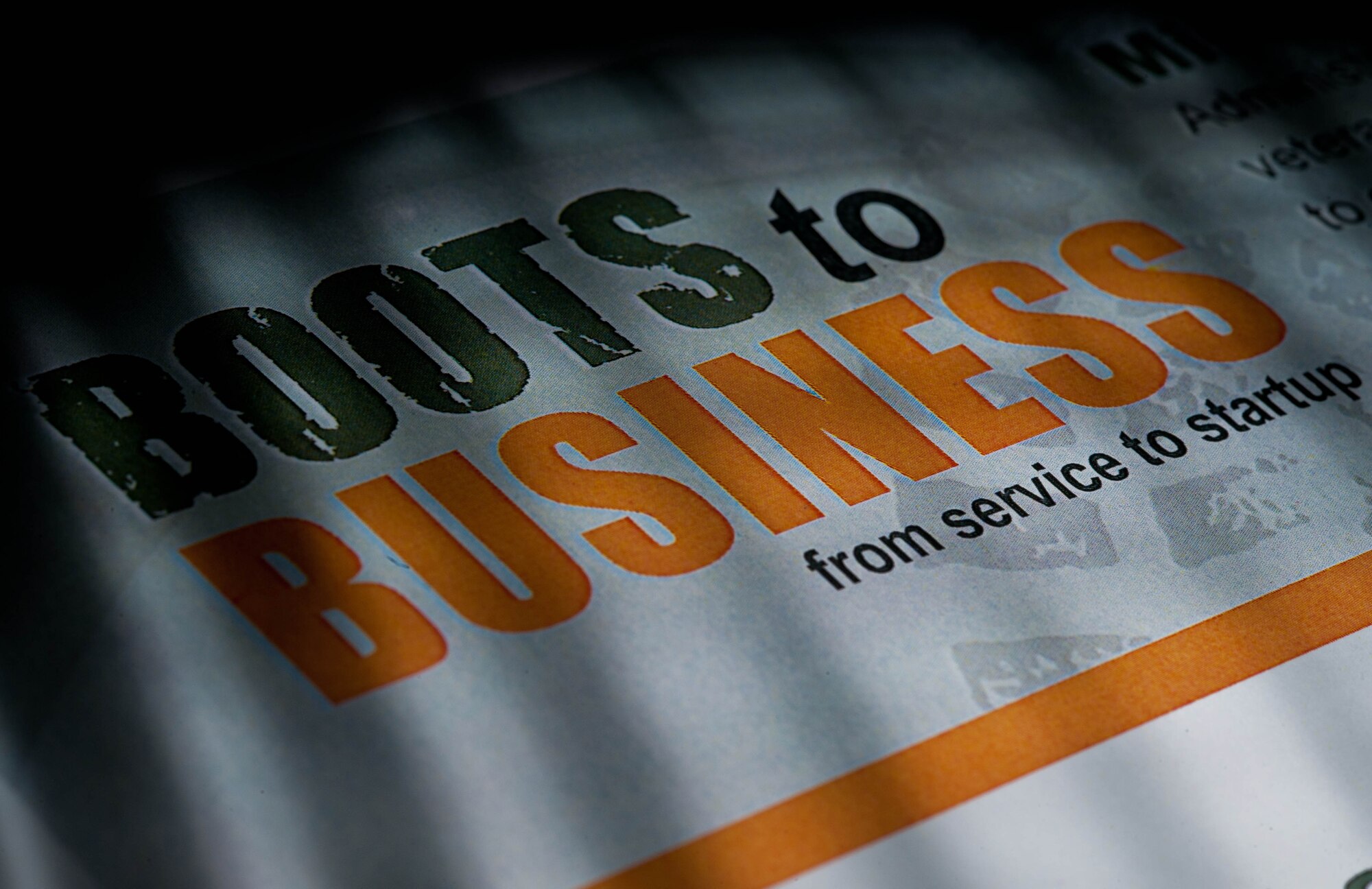“Boots to Business”, a multi-phased pilot program launched in the spring of 2012 by the U.S. Small Business Administration, helps to introduce transitioning servicemembers to the fundamentals of small business ownership. The SBA aims to ultimately provide entrepreneurship awareness and opt-in training nationwide to the 250,000 servicemembers from all branches of the military that enter the civilian work force each year. (U.S. Air Force photo by Airman 1st Class Zachary Hada/Released)