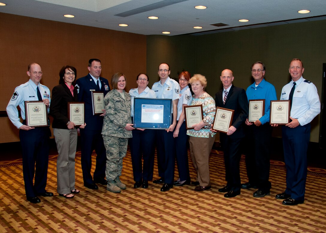 914 Airlift Wing members selected as winners of the 2013 Award for Excellence in Government by the Buffalo Federal Executive Board Excellence in Government Selections Board, May 8, 2013, Buffalo, N.Y. The Buffalo Federal Executive Board Excellence in Government luncheon celebrating excellence in public service was held in the Buffalo convention center. (U.S. Air Force photo by Tech. Sgt. Joseph McKee)