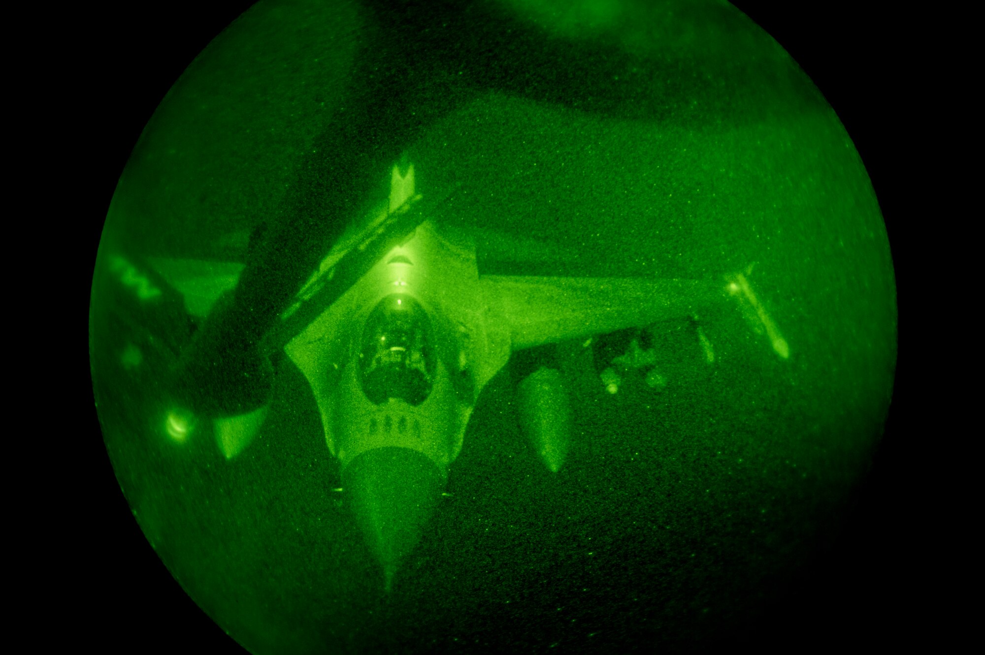 An F-16 Fighting Falcon receives fuel during an in-air refueling mission over an undisclosed location, Southwest Asia, April 25. The fuel was provided by a KC-135 Stratotanker from the 340th Expeditionary Air Refueling Squadron. (U.S. Air Force photo/Staff Sgt. Alexander Martinez)