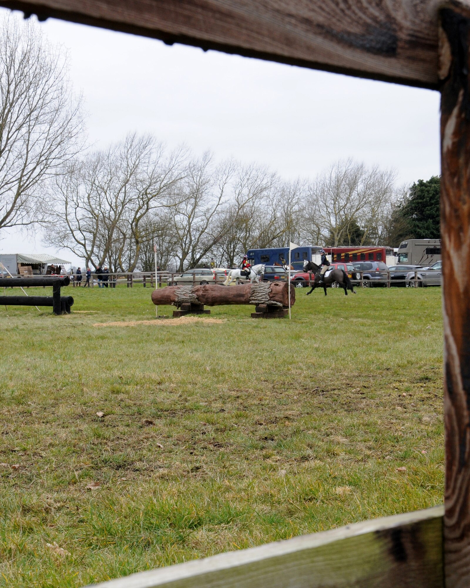 A rider warms up her horse in preparation for a cross-country event at Soham Pony Club grounds. The time taken to warm-up varies depending on the horse. Horses prone to ‘fizz up’ such as over-enthusiastic thoroughbred types are often warmed up for longer so the horse is calmer for the event. Cob-types are steadier by nature and will need to save energy for the event, so most riders only warm-up this type of horse’s muscles, rather than try to take some energy away. (Courtesy photo by Gina Randall)