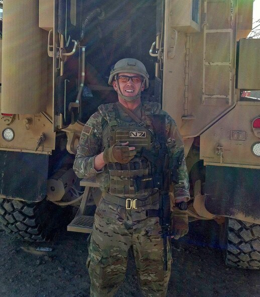 Senior Airman Robert Sutton, 509th Civil Engineer Squadron explosive ordinance disposal journeyman, deployed to Helmand Province, Afghanistan, from September 2012 to March 2013. While embedded with a Marine unit, Sutton worked with a team of Air Force EOD members to ensure the Marines were safe from IEDs. (U.S. Air Force courtesy photo/Released)