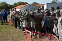 Students from the Randolph Elementary School participate in Operation FLAGS May 2 at Joint Base San Antonio-Randolph. (Air Force photo by Joshua Rodriguez/ Released)