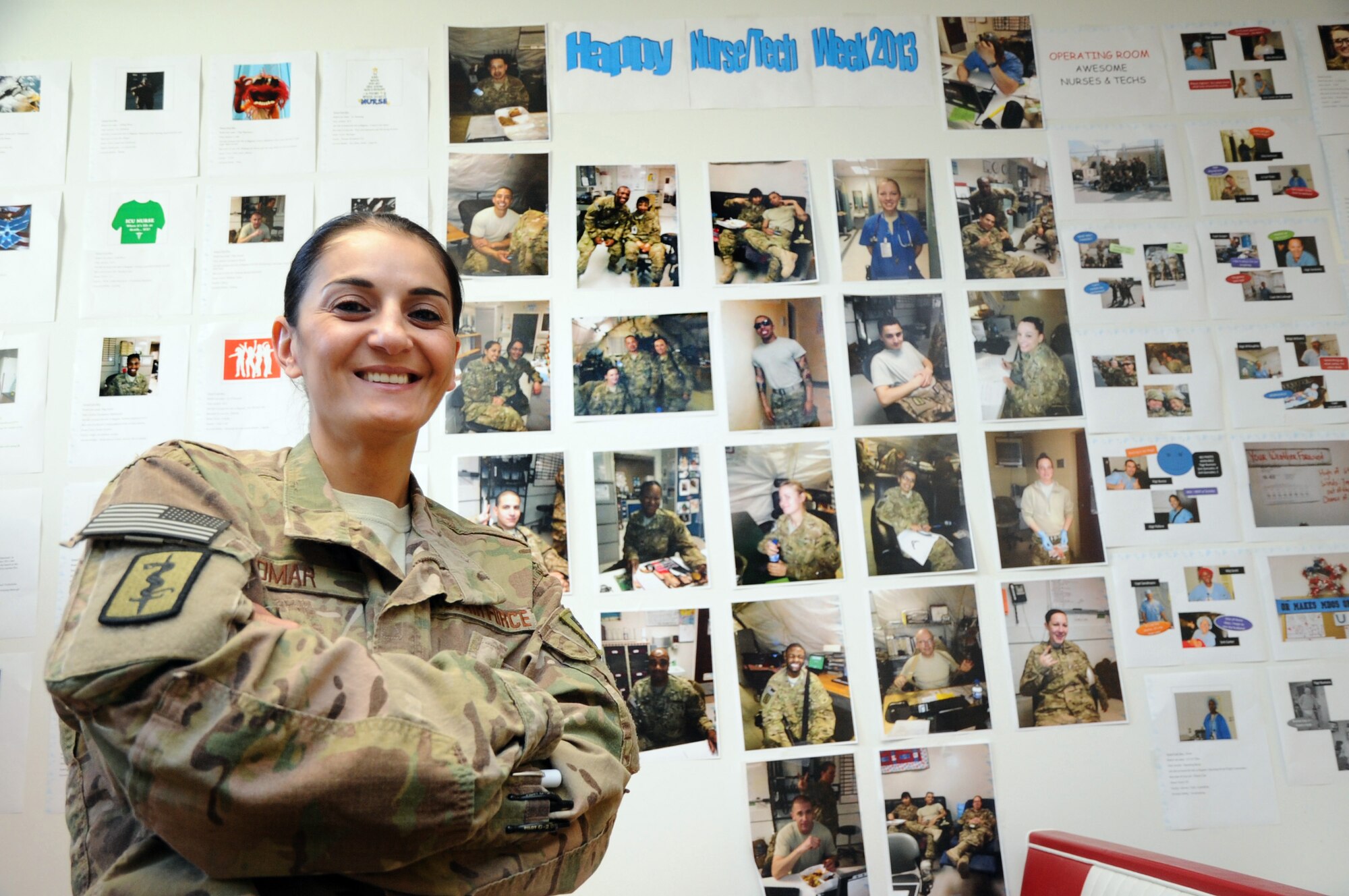 1st Lt. Wajeeha Omar is the 455th Expeditionary Medical Operations Squadron patient movement nurse at the Craig Joint Theater Hospital on Bagram Airfield, Afghanistan. Deployed from Lackland Air Force Base, Texas, Omar chose to become a nurse after meeting medical personnel working at the refugee camp she spent time in as a youth. (U.S. Air Force photo/Staff Sgt. David Dobrydney)