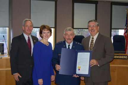 U.S. Northern Command Chief of Staff, Maj. Gen. Paul Sullivan accepted a resolution passed by the Board of Commissioners of El Paso County proclaiming Oct. 1st as "U.S. Northern Command Day" in a ceremony held at the county offices Sept. 27.