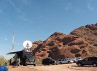 A 'Super Sentinel' emergency response vehicle from U.S. Army North was deployed to Phoenix, Ariz., to support Army North’s command assessment element team as part of Exercise Vigilant Shield '08. ARNORTH's CAE deployed in support to the Department of Homeland Security to respond to a simulated radiological dispersal device explosion in Phoenix.