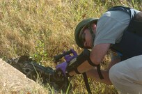 An FBI agent sweeps an area during the Capital Shield '08 exercise in the Washington, D.C., area
