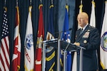 NORAD and USNORTHCOM Commanding Officer Gen. Gene Renuart addresses attendees at National Homeland Defense Symposium V Oct. 2. Held in Colorado Springs, Colo., the Homeland Defense Symposium offers "a great opportunity to share ideas and to work toward a common cause,” said Renuart. USNORTHCOM is the combatant command responsible for homeland defense and defense support of civil authorities.
