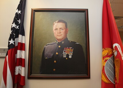 The Marine Corps Information Operations Center (MCIOC) dedicates it's new building, Walt Hall, to General Lewis W. Walt on  April 19, 2013 at Marine Corps Base Quantico, Quantico, Va. Gen. Walt was designated in 1968 as the first four-star Assistant Commandant of the Marine Corps and is recognized as a pioneer in Marine Corps information operations. (Official U.S. Marine Corps photo by Sgt. Kristofer Atkinson/Released)