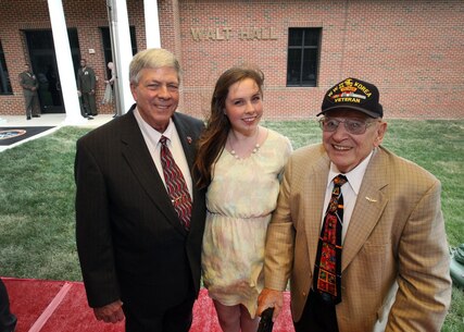 The Marine Corps Information Operations Center (MCIOC) dedicates it's new building, Walt Hall, to General Lewis W. Walt on  April 19, 2013 at Marine Corps Base Quantico, Quantico, Va. Gen. Walt was designated in 1968 as the first four-star Assistant Commandant of the Marine Corps and is recognized as a pioneer in Marine Corps information operations. (Official U.S. Marine Corps photo by Sgt. Kristofer Atkinson/Not released)