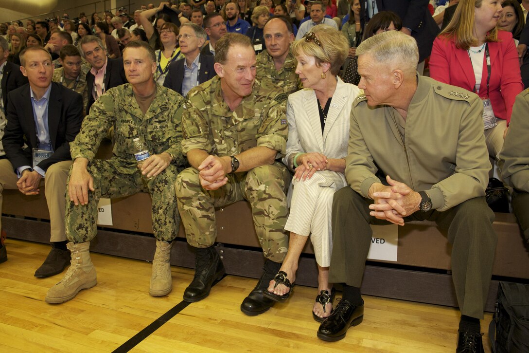 The 35th Commandant of the Marine Corps, General James F. Amos, attends the 2013 Wounded Warrior Games at the U.S. Olympic Training Center in Colorado Springs, CO., May 11, 2013. (U.S. Marine Corps photo by Sgt. Mallory S. VanderSchans)(RELEASED)
