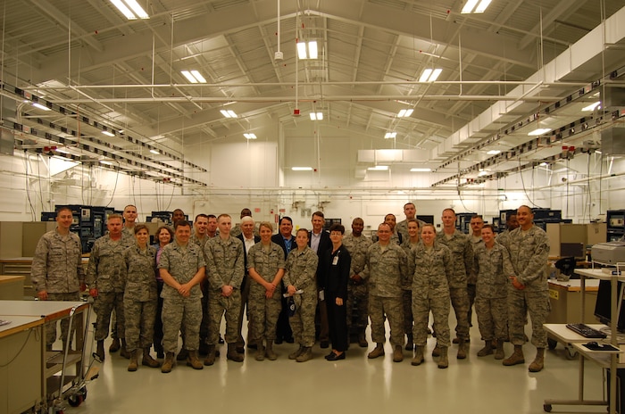 Members from the Middle Georgia Robins and Charleston Globemaster Logistics Officer Association tour the avionics back shop, April 11, 2013, at Robins Air Force Base, Ga. The Middle Georgia Chapter Logistics Officer Association hosted nine Charleston Globemaster Chapter members at Robins Air Force Base, Ga., April 11 – 12, 2013.  With recent budgetary constraints, the Globemaster Chapter members took the initiative and organized this professional development trip made possible by leadership approving permissive temporary duty, personal vehicles used for transportation, and government lodging at the expense of the members in attendance.
(Courtesy photo)
