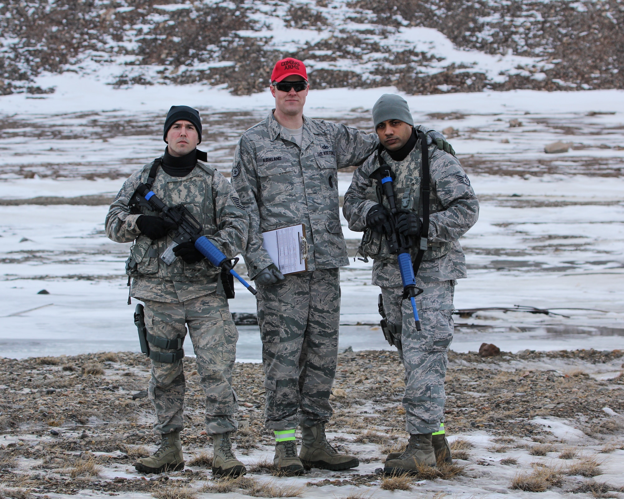 Members from the 821st Security Forces Squadron Logistics and Training flights at Thule Air Base, Greenland, were named the March Gold Knight winner. (U.S. Air Force photo/Senior Airman James Sparks)