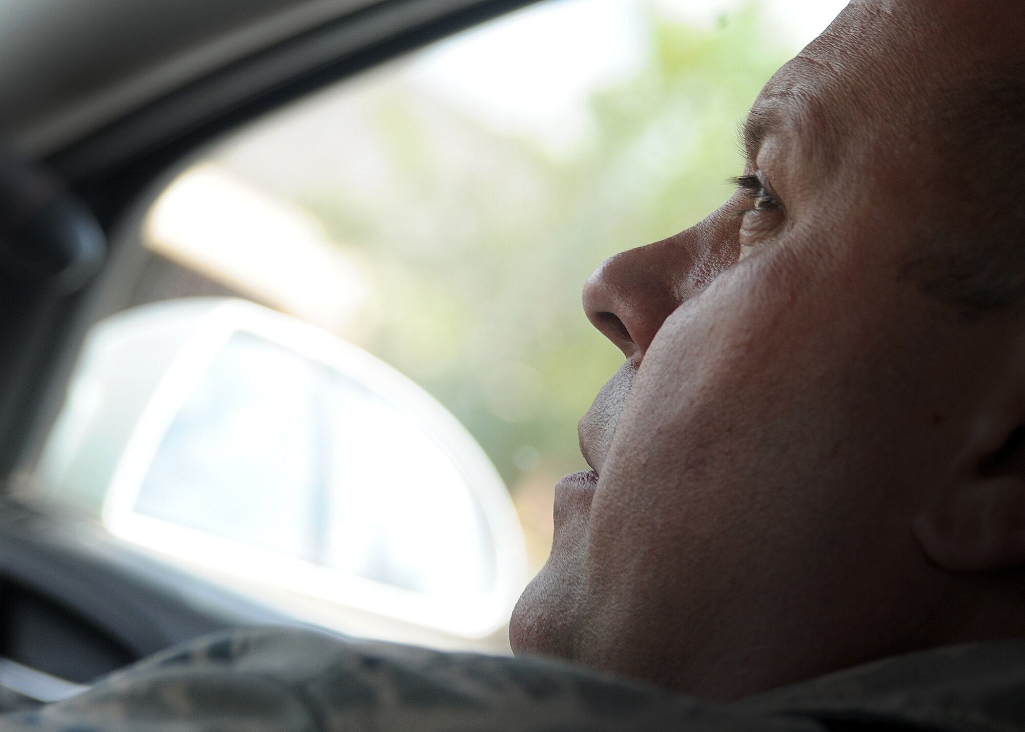 ALTUS AIR FORCE BASE, Okla. – Master Sgt. Russell Hippensteel, 730th Air Mobility Training Squadron instructor loadmaster, works as a patrolman during the 97th Security Forces Squadron Defender for a Day program, May 11. As a patrolman, Hippensteel’s responsibilities are to provide good order and control, and be the first responders to alarms and incidents on base.  During the Defender for a Day program, Airmen from various career fields volunteered to work shifts from morning to night as entry controllers, patrol units, and base defense operations center controllers to show appreciation to the defenders for their hard work. “I got to give the defenders a day off that normally work 24 hours a day, seven days a week and just give them a weekend to themselves” said Hippensteel. (U.S. Air Force photo by Airman 1st Class Levin Boland / Released)