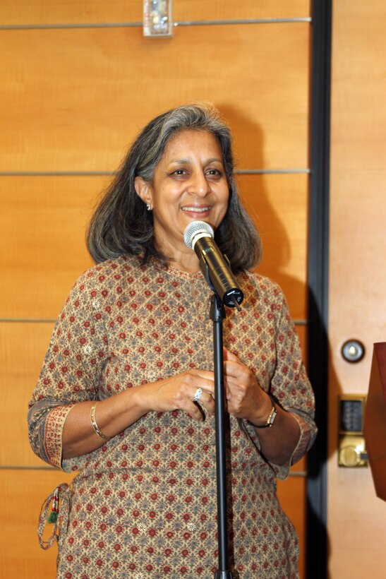 Gita Desai, producer of the documentary "Yoga Unveiled," spoke to district employees May 7, during an Asian-American Pacific Islander Heritage Month observance event at the district headquarters.