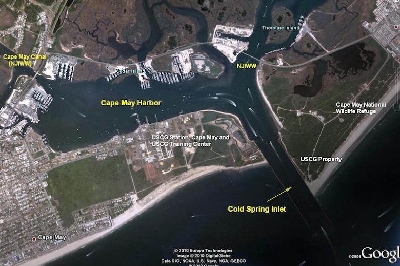 The Cold Spring Inlet maintenance project provides for a safe navigation channel for commercial and recreational fishing and U.S. Coast Guard use. 