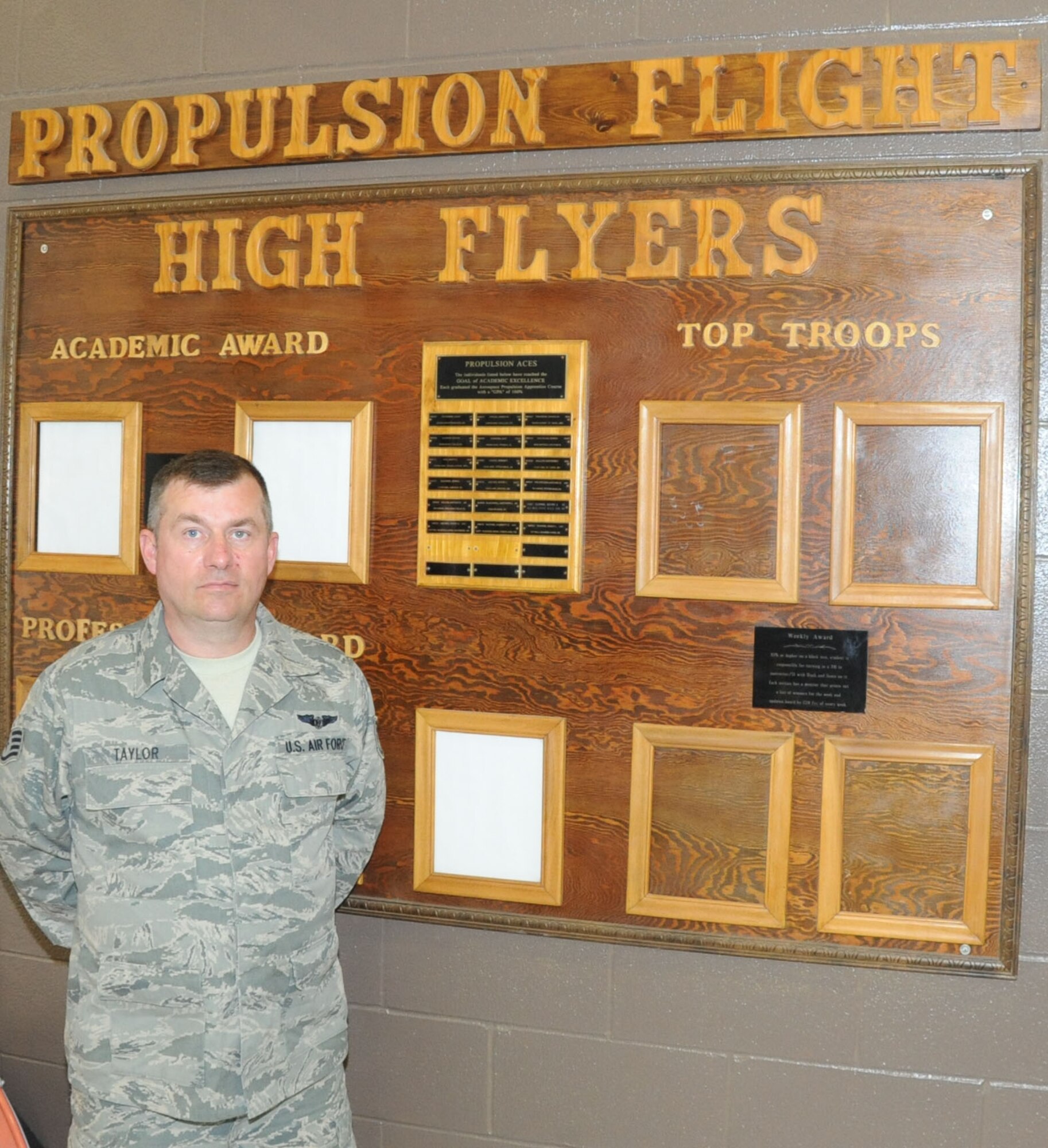 Staff Sgt. Taylor, a student at Sheppard earned the ACE award. The ACE award recognizes academic excellence within the career field. (U.S. Air Force photo by Airman 1st Class Jelani Gibson) 