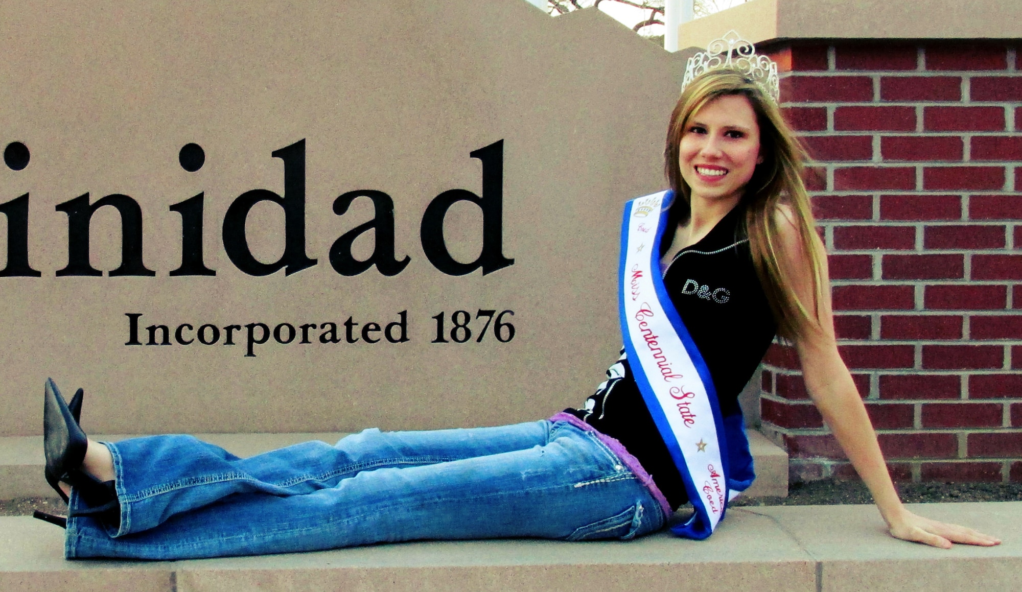 After winning the Miss Centennial State title earlier this year, Senior Airman Nicolina Villani-Martinez competes against other Miss American Coed pageant state winners in Orlando, Fla. this November. (Courtesy photo)