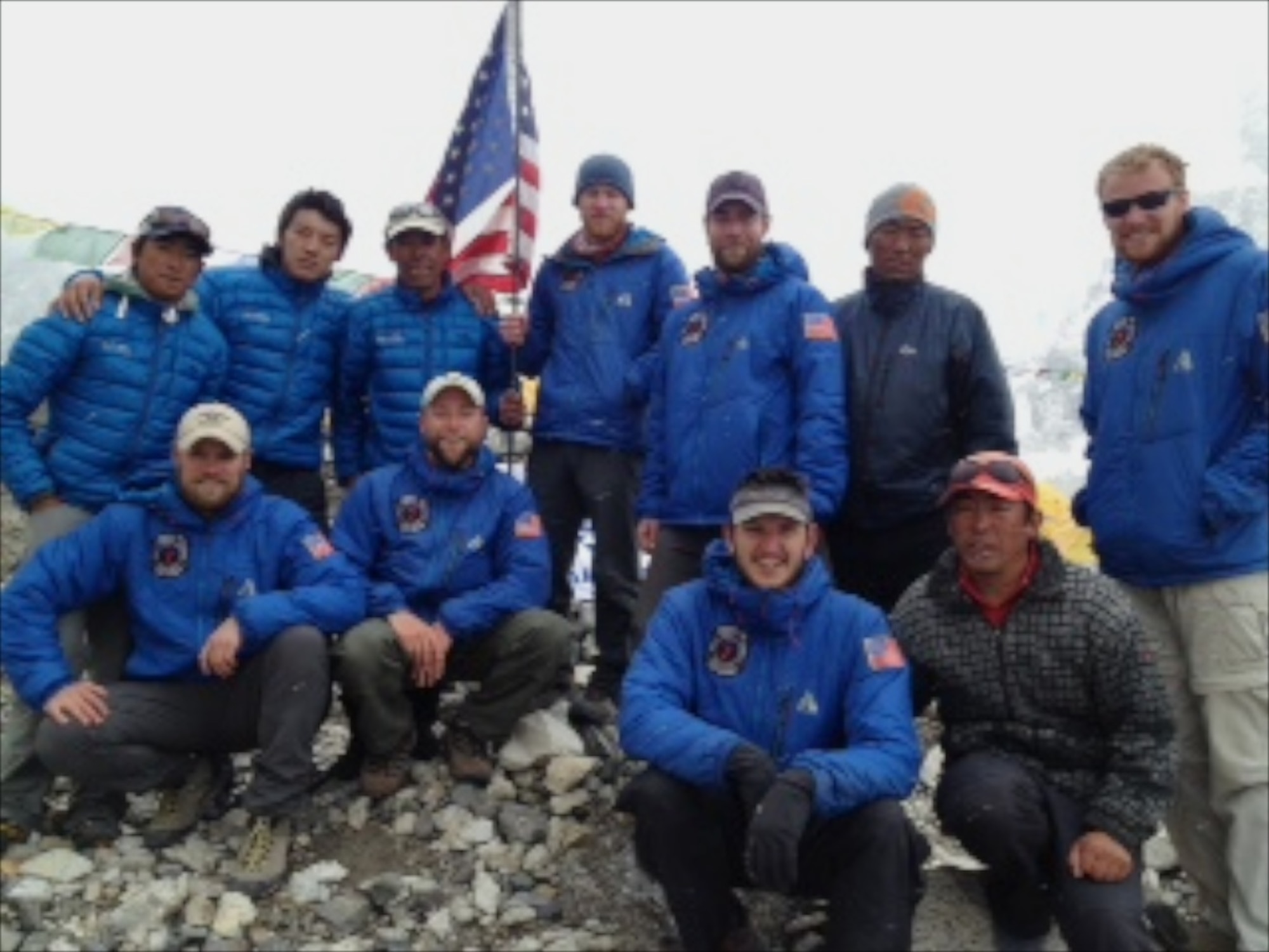 USAF 7 Summits Team with Sherpas. (Photo courtesy of USAF 7 Summits)