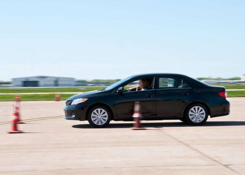 Students from area schools learn of the dangers of driving while impaired during the Niagara Regional Traffic Safety Program, May 16, 2012, Niagara Falls, NY. Guest speakers and demonstrations are planned for the duration of The Niagara Regional Traffic Safety Program which runs from May 15 to May 28 at the Niagara Falls Air Reserve Station. (U.S. Air Force photo by Tech. Sgt. Joseph McKee)