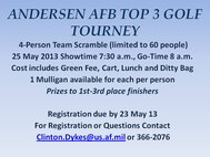 Top 3 Golf Tourny announcment