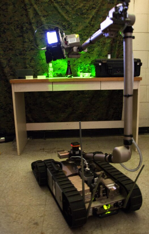 MARINE CORPS BASE HAWAII — Marines prepared the Avalon to shoot a laser on the test tube during an advanced technology demonstration program at the 3rd Marine Regiment headquarters, May 8.(U.S. Marine Corps Photo by Lance Cpl. Nathan Knapke) 