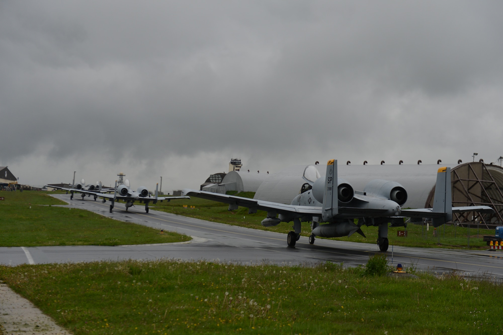 SPANGDAHLEM AIR BASE, Germany – U.S. Air Force A-10 Thunderbolt II attack aircraft assigned to the 81st Fighter Squadron takes off for the final time from Spangdahlem Air Base and Europe May 17, 2013. The squadron officially inactivates in June. Several A-10s will be reassigned to Davis-Monthan Air Force Base, Ariz. (U.S. Air Force photo by Airman 1st Class Gustavo Castillo/Released)  