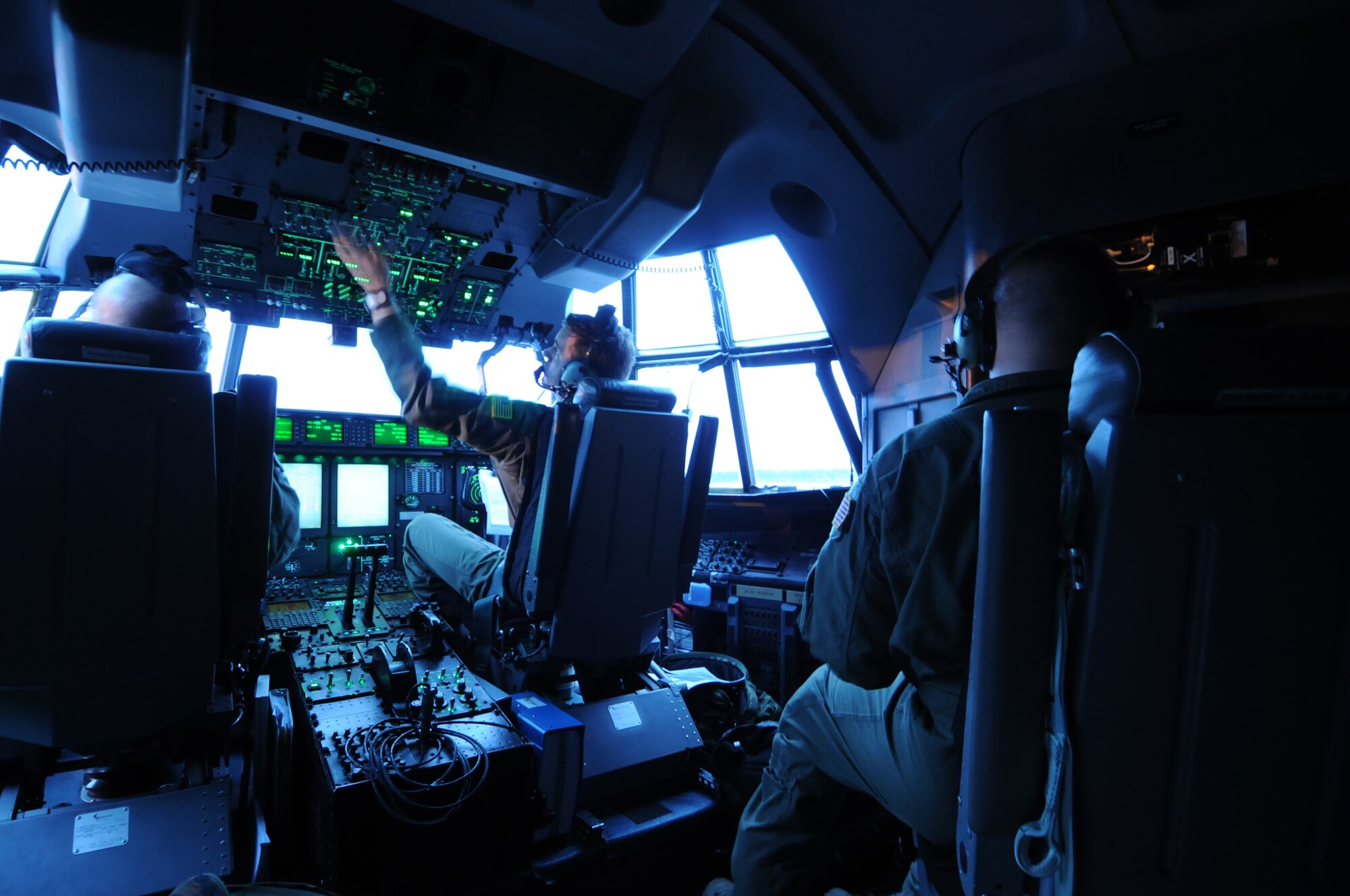 Aircrew members of the 193rd Special Operations Squadron prepare the EC-130J Commando Solo aircraft for its mission, May 1. The Commando Solo’s aircrew was tasked with missions of military information support operation and worked with other intelligence, surveillance and reconnaissance assets to prevent enemy communication during the Emerald Warrior Exercise. The primary purpose of EW is to exercise special operations components in urban and irregular warfare settings to support combatant commanders in theater campaigns. EW leverages lessons from Operation Iraqi Freedom, Operation Enduring Freedom and other historical lessons to provide better trained and ready forces to combatant commanders. (U.S. Air National Guard Photo by Senior Airman Claire Behney/Released)