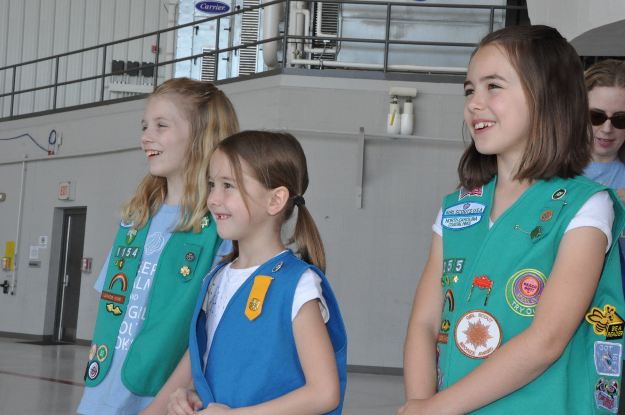 Nearly 30 Girl Scouts came to the 916th Air Refueling Wing on May 9, 2013 to deliver cookies at part of Operation Cookie Drop. (USAF photo by MSgt. Wendy Lopedote, 916ARW/PA)