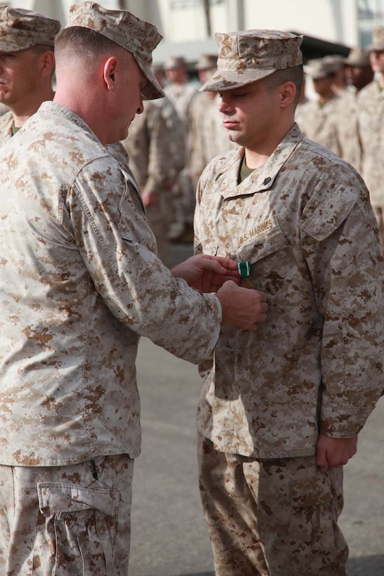 Marines awarded after returning from deployment