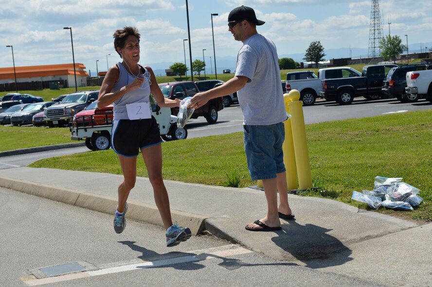 McGHEE TYSON AIR NATIONAL GUARD BASE, Tenn. – Enlisted professional military education students attending noncommissioned officer academy and airman leadership school at the I.G. Brown Training and Education Center participate in the Wounded Warrior Project Fundraiser, 5K Fun Run here, May 12, 2013. (U.S. Air National Guard photo by Master Sgt. Kurt Skoglund/Released)
