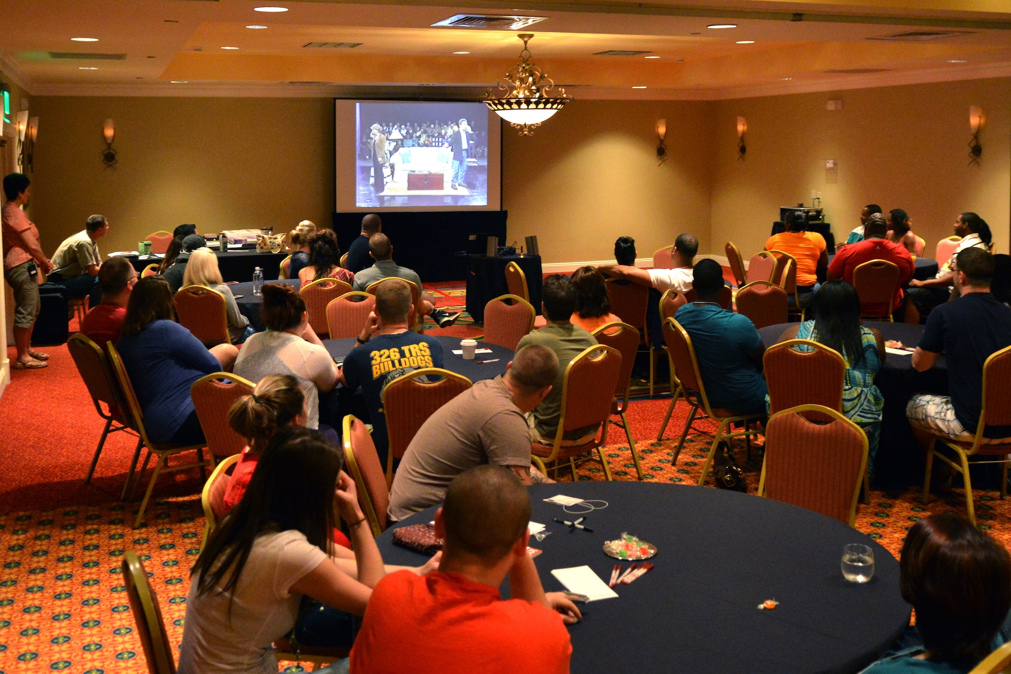 Airmen and spouses gather together for a marriage retreat during the weekend, Charleston, S.C., May 18, 2013. The retreat was held to strengthen the bond of the couples and help enhance their marriage. (U.S. Air Force photo by Airman 1st Class Ashley L. Gardner/Released)