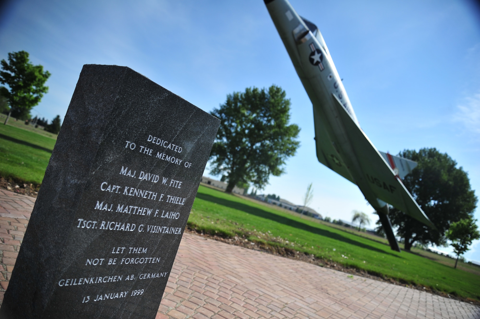 A memorial dedicated to the victims of the Washington Air National Guard 141st Air Refueling Wing KC-135 Stratotanker crash in Geilenkirchen, Germany. (U.S. Air Force photo by Senior Airman Taylor Curry/Released) 
