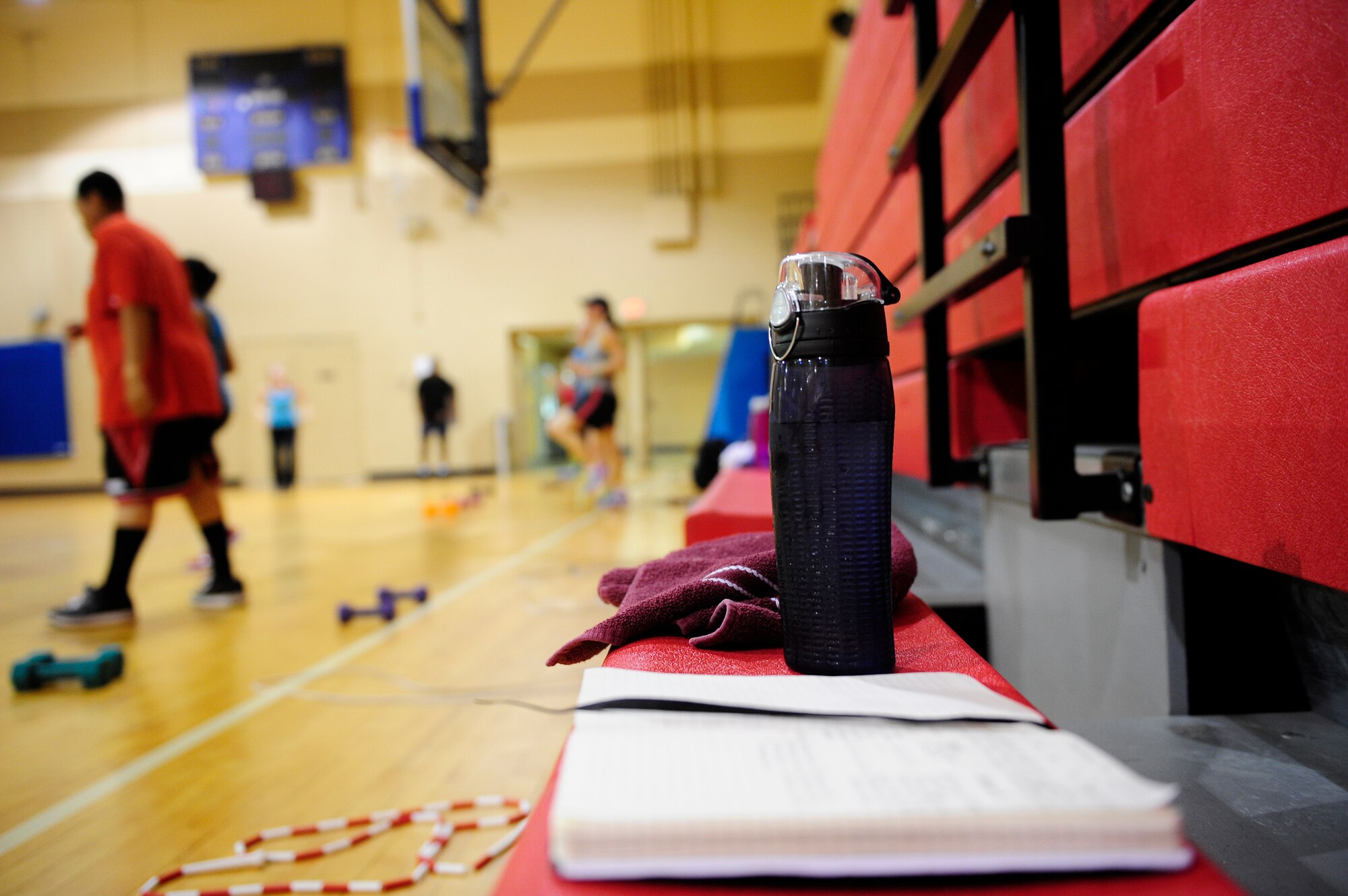 Team Shaw members work out during a Fit Max fitness session at the fitness center at Shaw Air Force Base, S.C., May 20, 2013. Trainers stress hydration and proper form during exercise to help members get maximum results. (U.S. Air Force photo by Airman 1st Class Daniel Blackwell/Released)