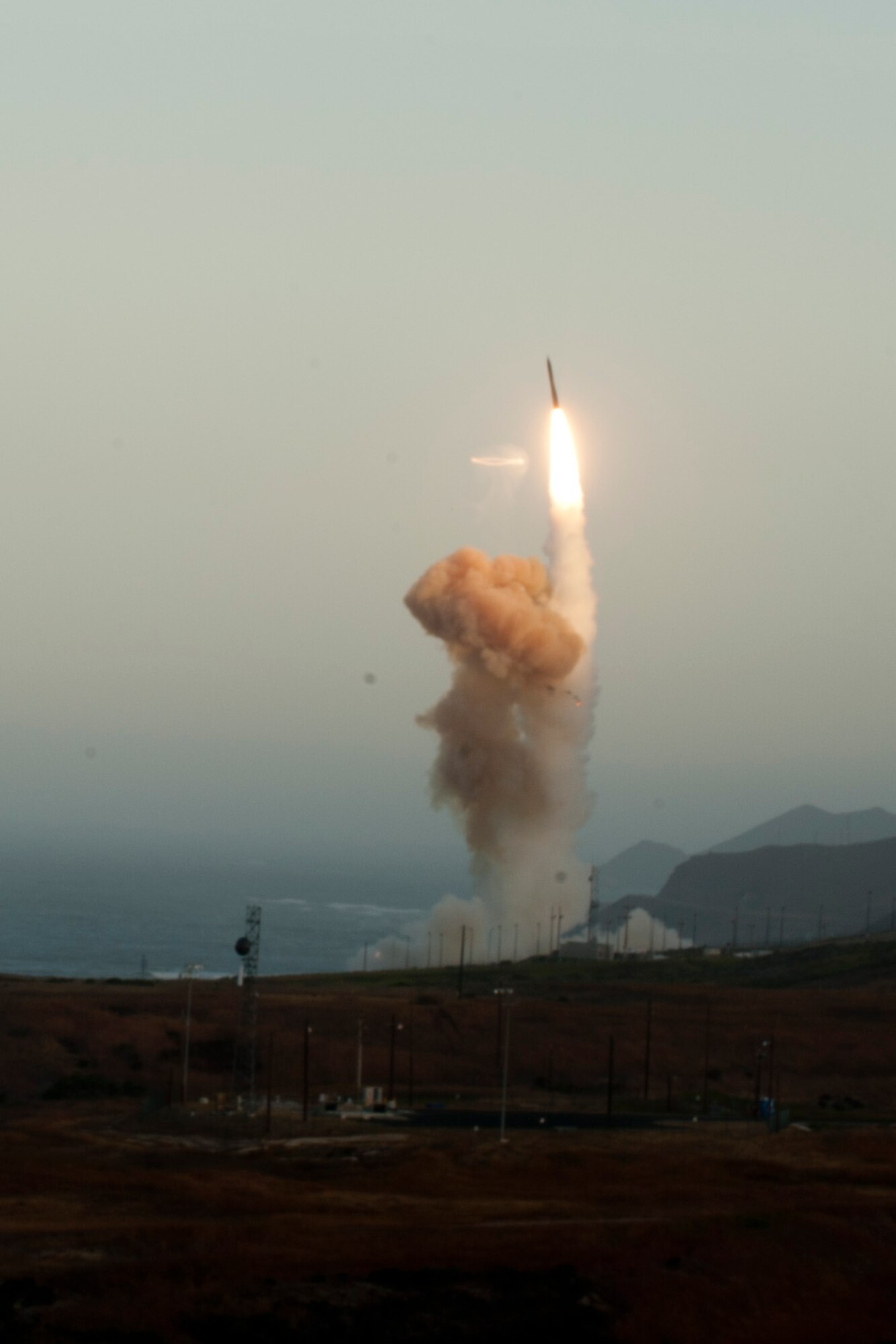 VANDENBERG AIR FORCE BASE, Calif.--An unarmed Minuteman III intercontinental ballistic missile was launched during an operational test at 6:27 a.m. here Wednesday from Launch Facility-4 on north Vandenberg. (U.S. Air Force photo/ Airman Yvonne Morales)