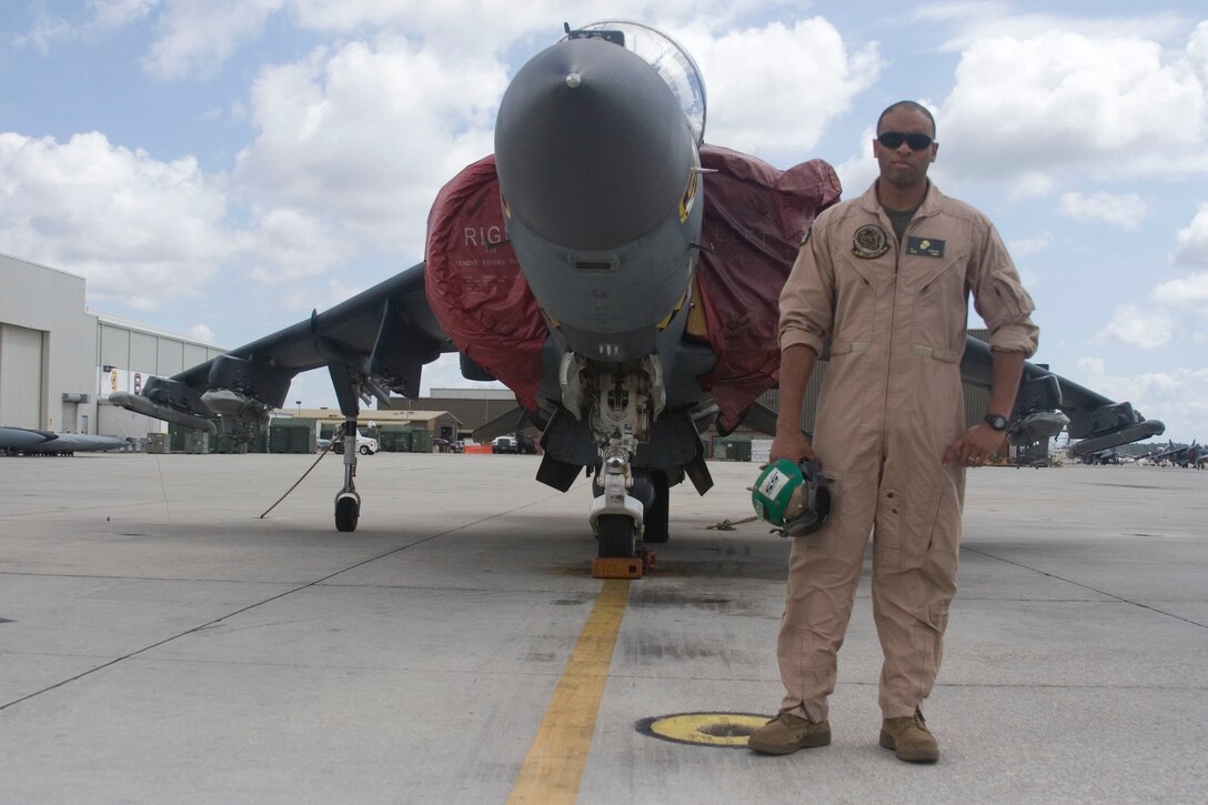 Lance Cpl. Abdourahaman Diakite poses for the camera during a shoot May 21 at Cherry Point. Diakite won Marine of the Quarter for the 2nd quarter and is a seat mechanic with Marine Attack Squadron 542. 