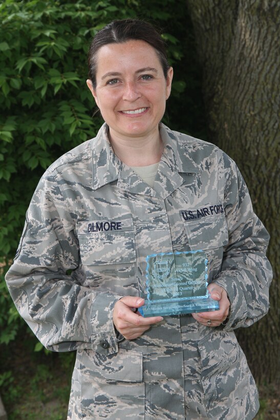 Master Sgt. Barbara Gilmore was selected as the 932nd Airlift Wing Senior NCO of the Quarter.  Gilmore is assigned to the 932nd Medical Squadron.  The first quarter winners were announced during the May wing commander's call. (U.S. Air Force photo/Tech. Sgt. Christopher Parr)