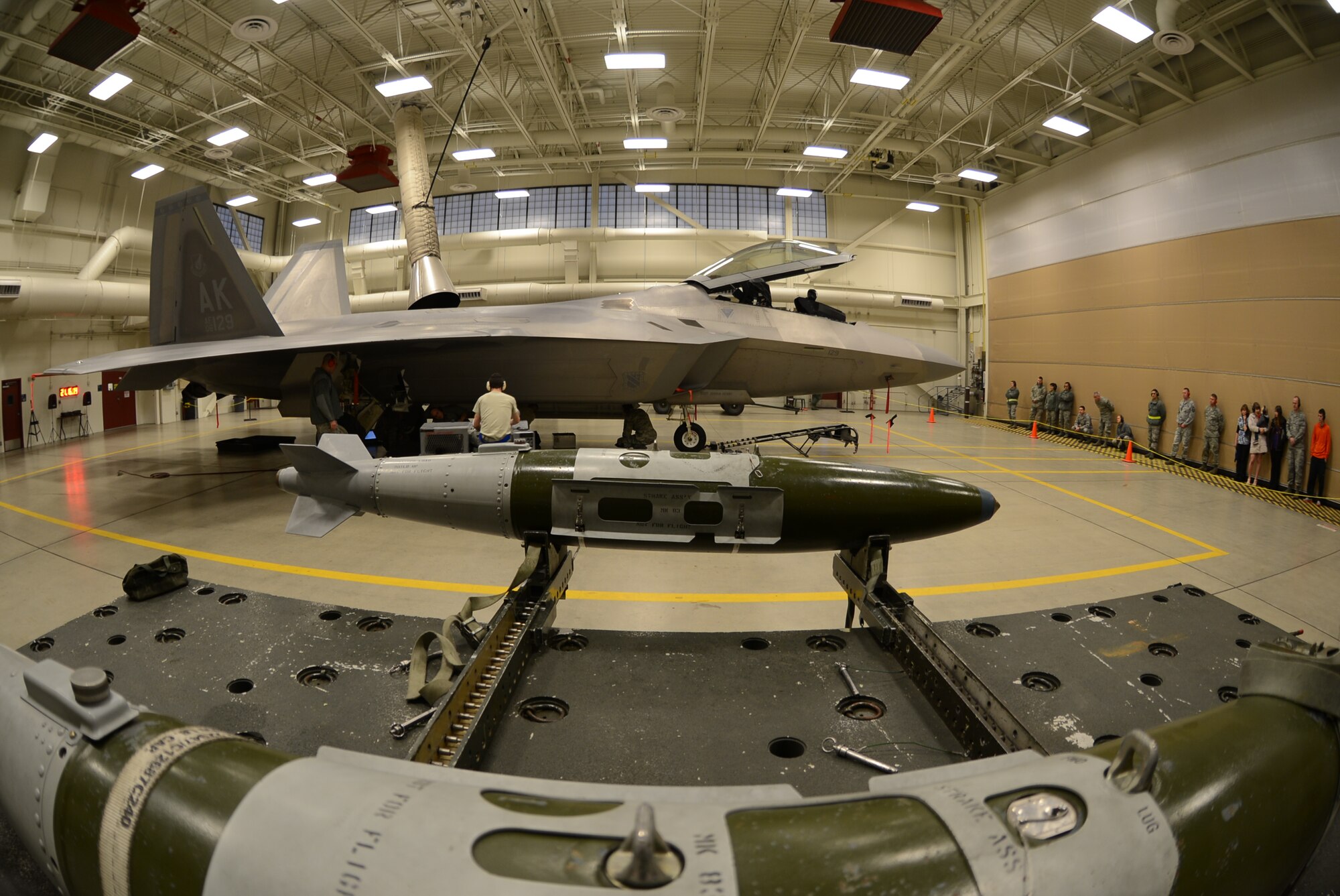 Three Reservists from the 477th Aircraft Maintenance Squadron were recently awarded the 2012 JBER F-22 Load Crew of the Year during a ceremony here May
17. This is the first time that a crew comprised of three Air Force Reserve members have won the JBER F-22 Load Crew of the Year.(U.S. Air Force/ Tech. Sgt. Dana Rosso)
