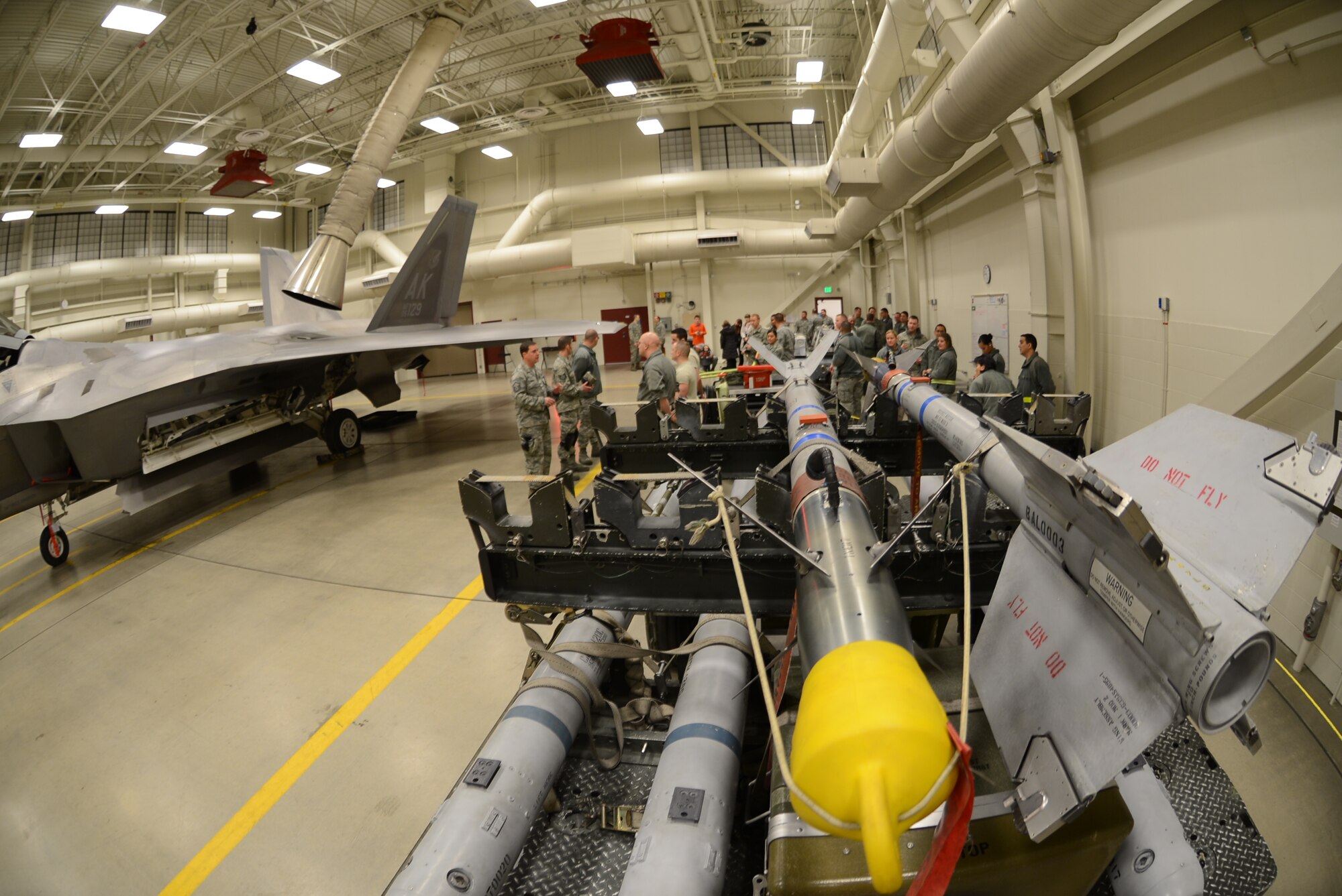Three Reservists from the 477th Aircraft Maintenance Squadron were recently awarded the 2012 JBER F-22 Load Crew of the Year during a ceremony here May
17. This is the first time that a crew comprised of three Air Force Reserve members have won the JBER F-22 Load Crew of the Year.(U.S. Air Force/ Tech. Sgt. Dana Rosso)

