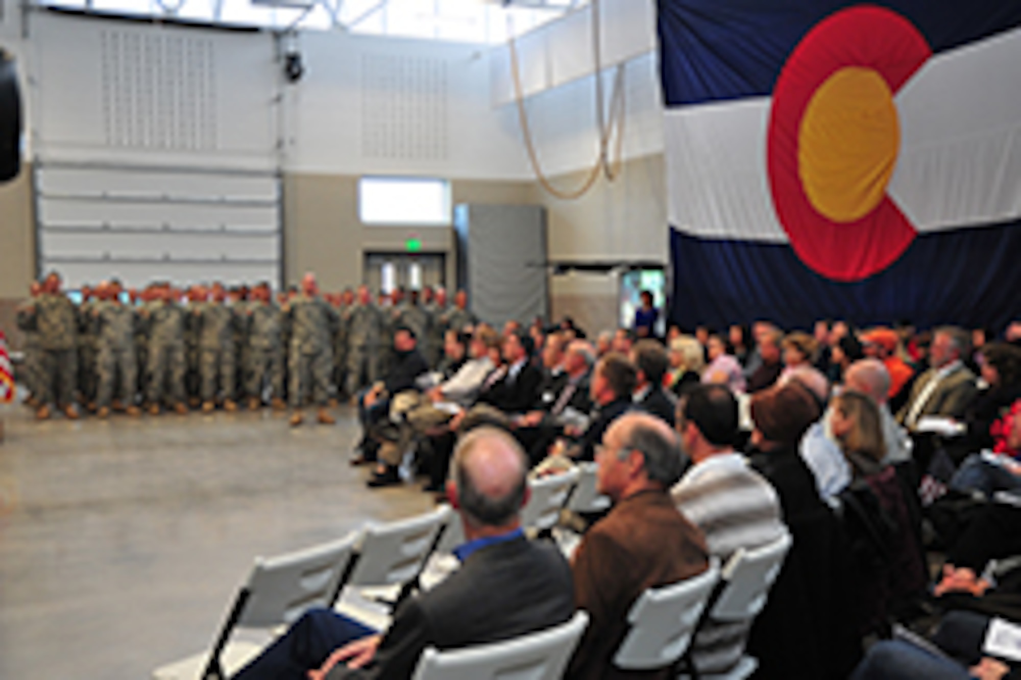 The Colorado Army National Guard opened its newest readiness center in Windsor, Colo., Oct. 13, 2012. The 17-acre facility is the home of approximately 130 Soldiers in the 1157th Forward Support Company of the 1st Battalion, 157th Infantry Regiment. (Official Army National Guard photo by 2nd Lt. Skye A. Robinson/RELEASED)
