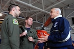 Homeland Defense Secretary Chertoff discusses military coordination with Texas Air Guard and Texas Coast Guard commanders. Hurricane IKE slammed Texas with more than 110 mph winds creating a path of destruction from Galveston, Texas, through Houston and points farther north.